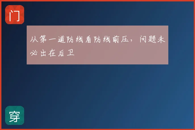 从第一道防线看防线前压，问题未必出在后卫